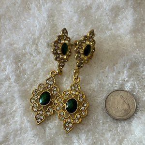 Green and Gold Earings